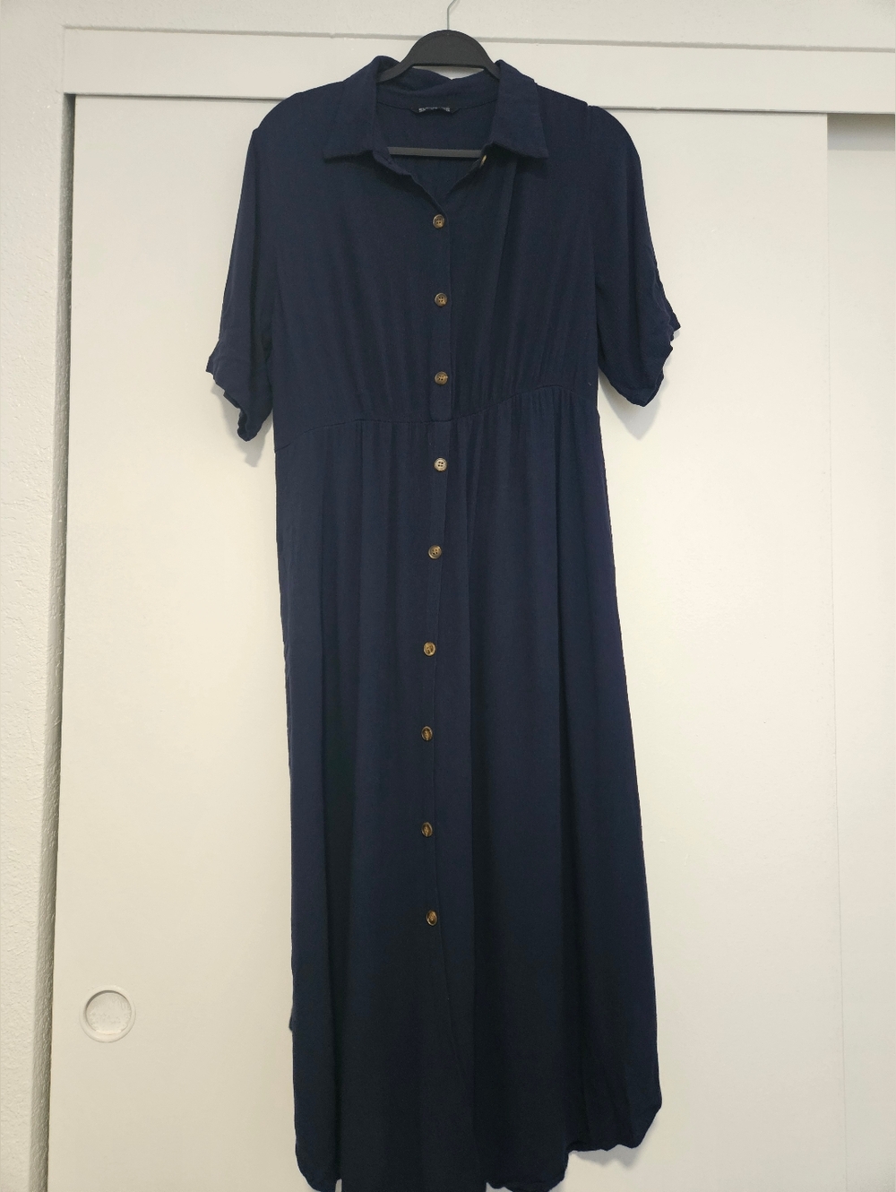 Bloomchic Classic Navy Button-Front Shirt Dress
